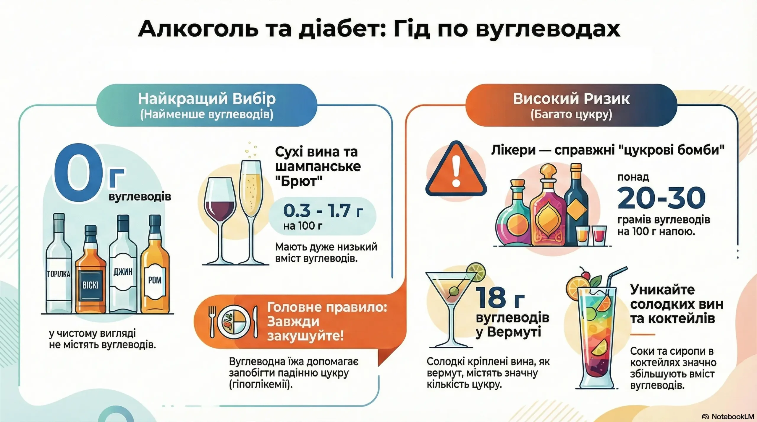 Алкоголь, діабет і вуглеводи: гід