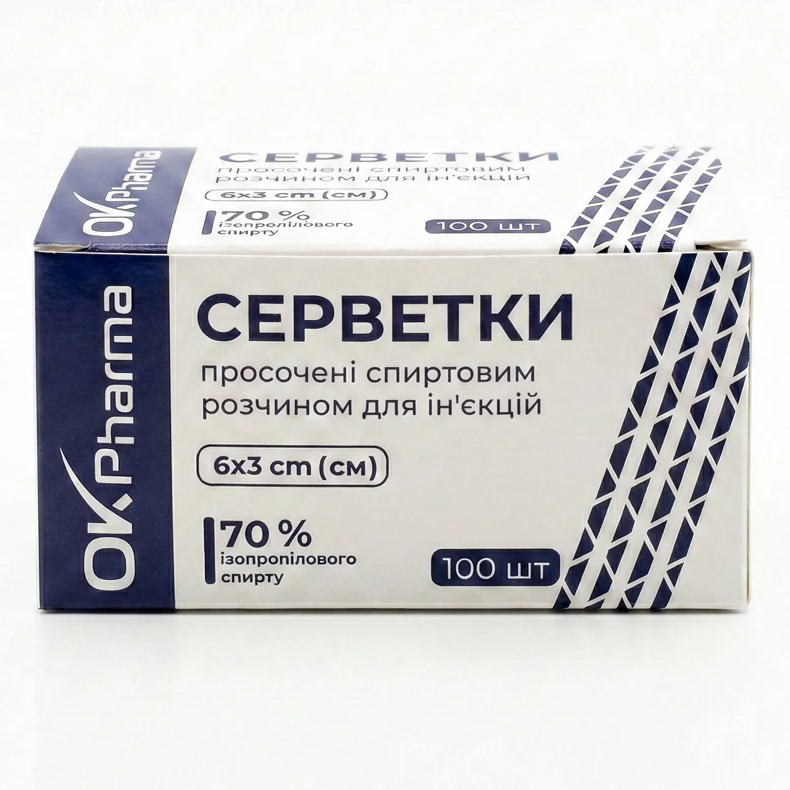 Серветки спиртові OK Pharma, 60х30 мм (100 шт)